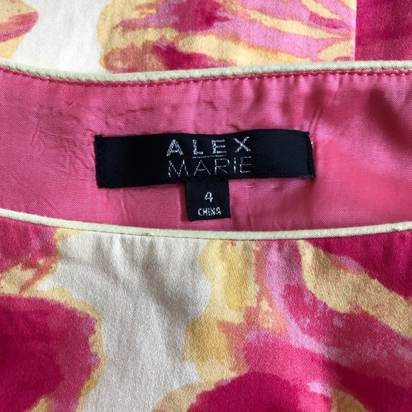 Alex Marie pink yellow floral sleeveless sheath Dress NWOT size 4 - Picture 5 of 8
